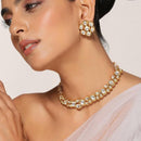 FS Collection Gold Plated Kundan Necklace Set