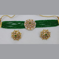 Midas Touch Gold Plated Kundan Stone And Beads Choker Necklace Set