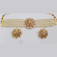 Midas Touch Gold Plated Kundan Stone And Beads Choker Necklace Set