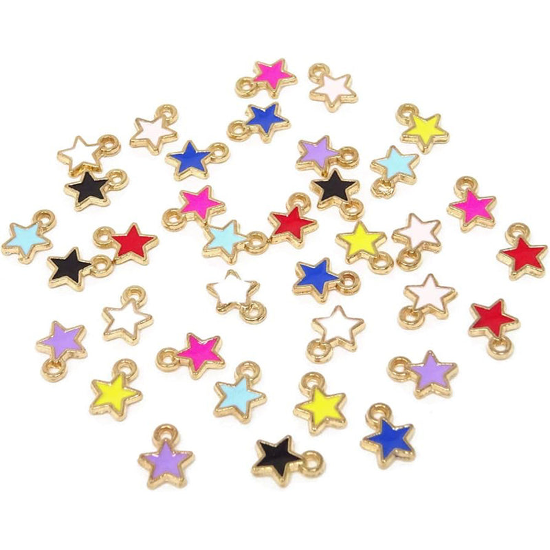 Kriaa Beads Gold Plated Star Shape Enamel Charm / Pendant