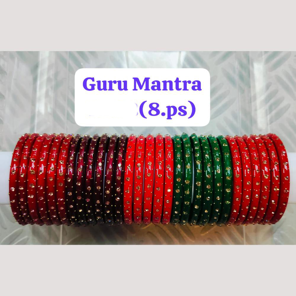Chitra Bangles Multi Color Glass Bangle (8 Piece In 1 Box)