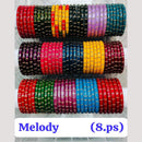 Chitra Bangles Multi Color Glass Bangle (8 Piece In One Box)