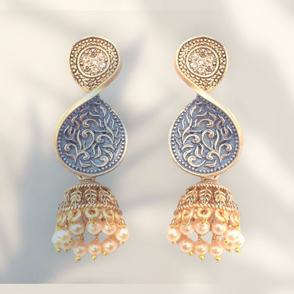 Wearhouse Fashion Gold Plated Meenakari Dangler Earrings