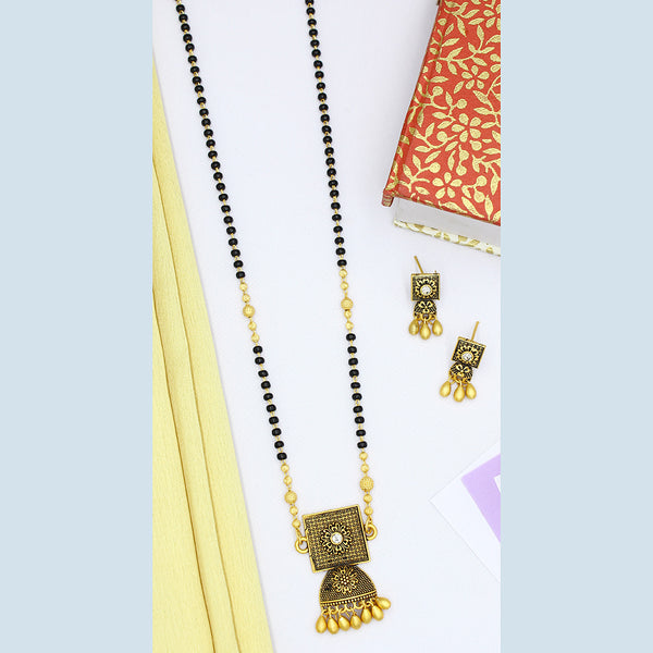 Mahavir Black Beads Gold Plated Mangalsutra