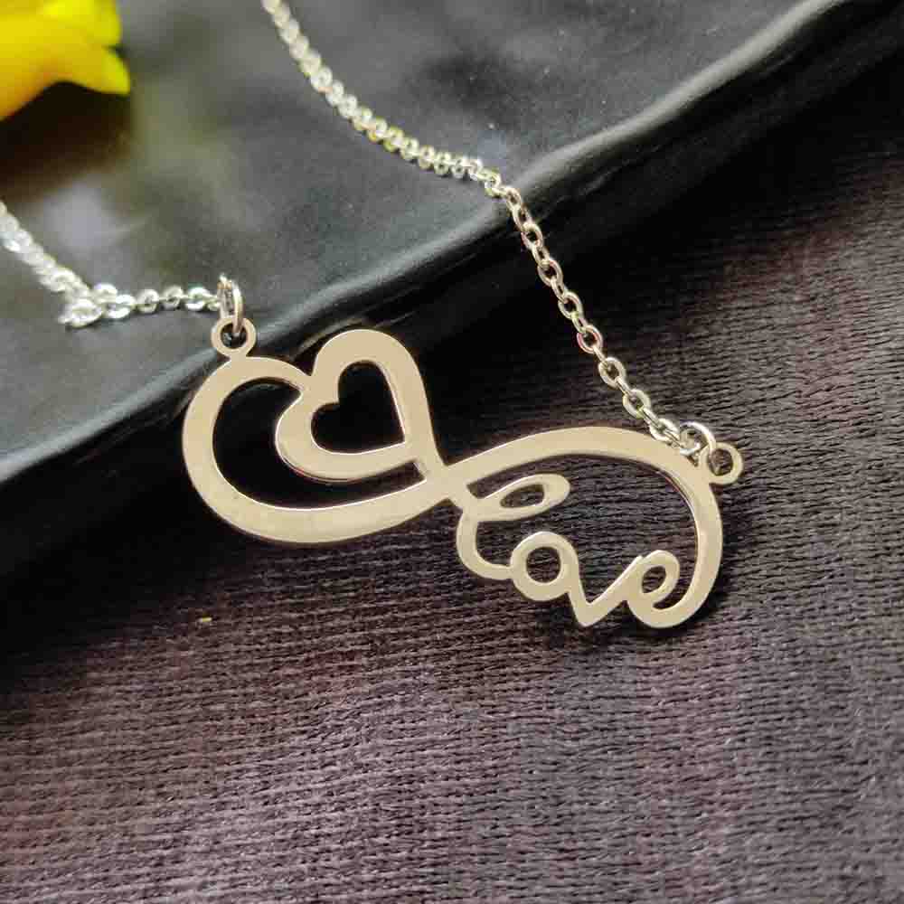 Urthn Infinity Heart Shape Chain Pendant - 113114611RG (Pack Of 6)