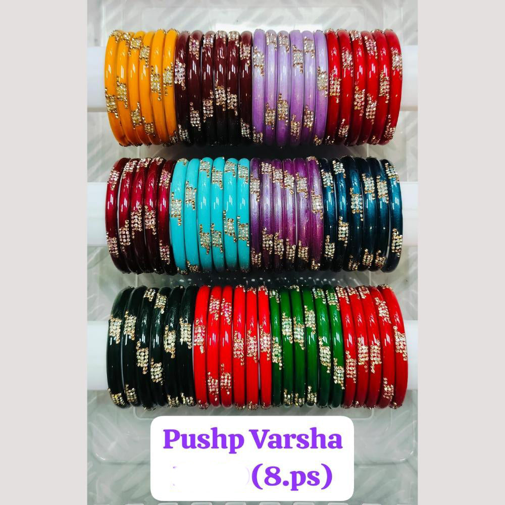 Chitra Bangles Multi Color Glass Bangle (8 Piece In 1 Box)