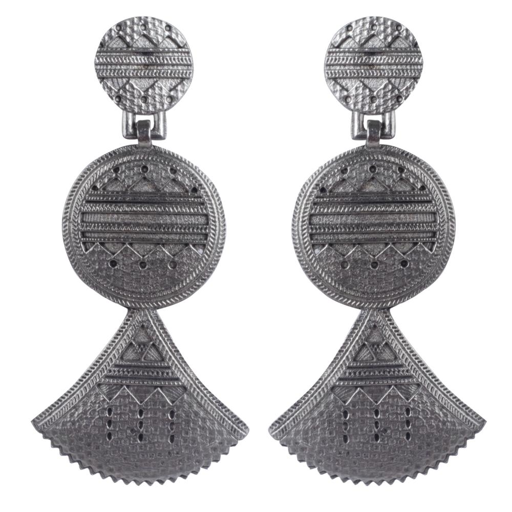 Wearhouse Fashion Oxidised Plated Dangler Earrings