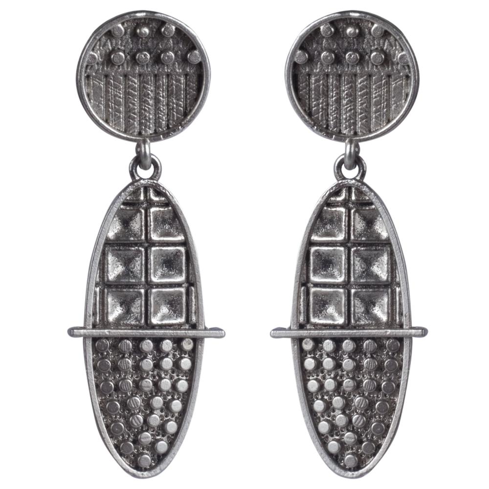 Wearhouse Fashion Oxidised Plated Dangler Earrings