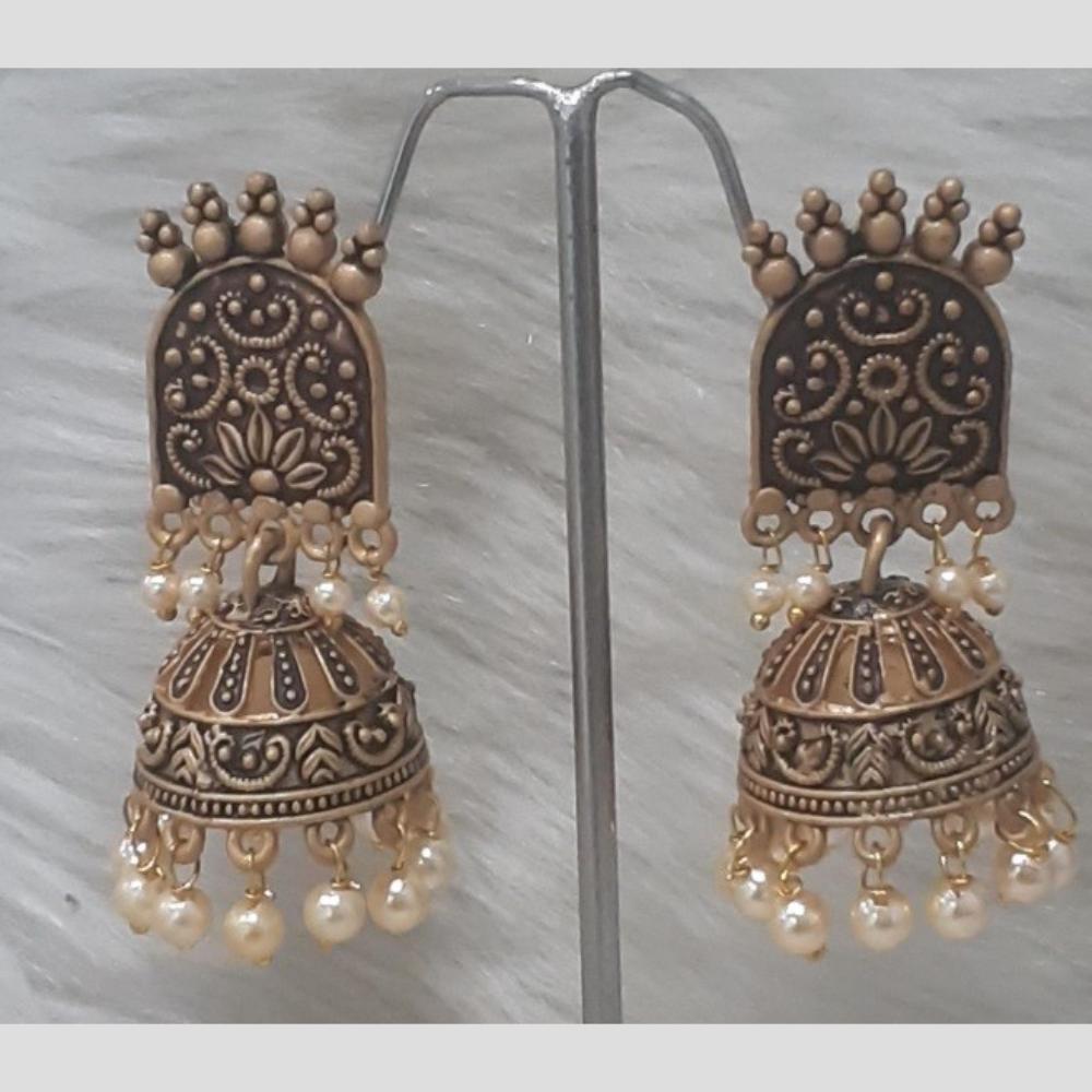 Infinity Jewels Gold Plated Crystal Stone And Meenakari Jhumki Earrings