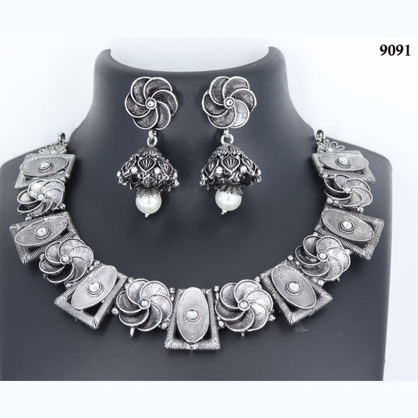 Corbeda Fashion Oxidised Plated Necklace set