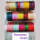 Chitra Bangles Multi Color Glass Bangle (8 Piece In One Box)