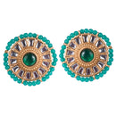 Wearhouse Fashion Gold Plated Kundan Stone And Pearl Studs Earrings