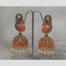 Infinity Jewels Gold Plated Crystal Stone And Meenakari Jhumki Earrings