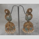 Infinity Jewels Gold Plated Crystal Stone And Meenakari Jhumki Earrings