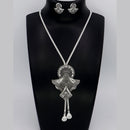 Mahavir Silver Plated Chain Pendant set