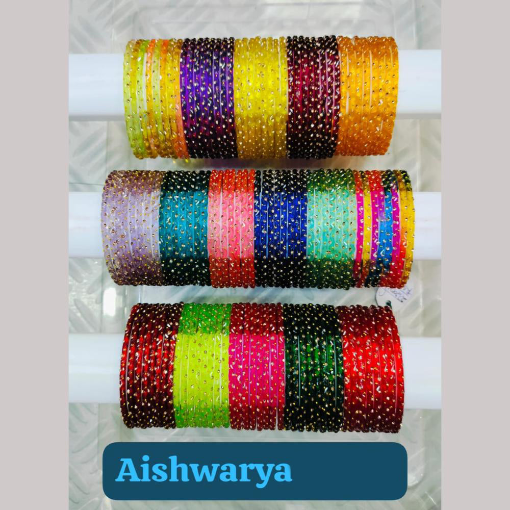 Chitra Bangles Multi Color Glass Bangle (12 Piece In 1 Box)