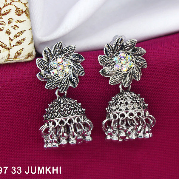 Mahavir Oxidised Plated Jhumki Earrings