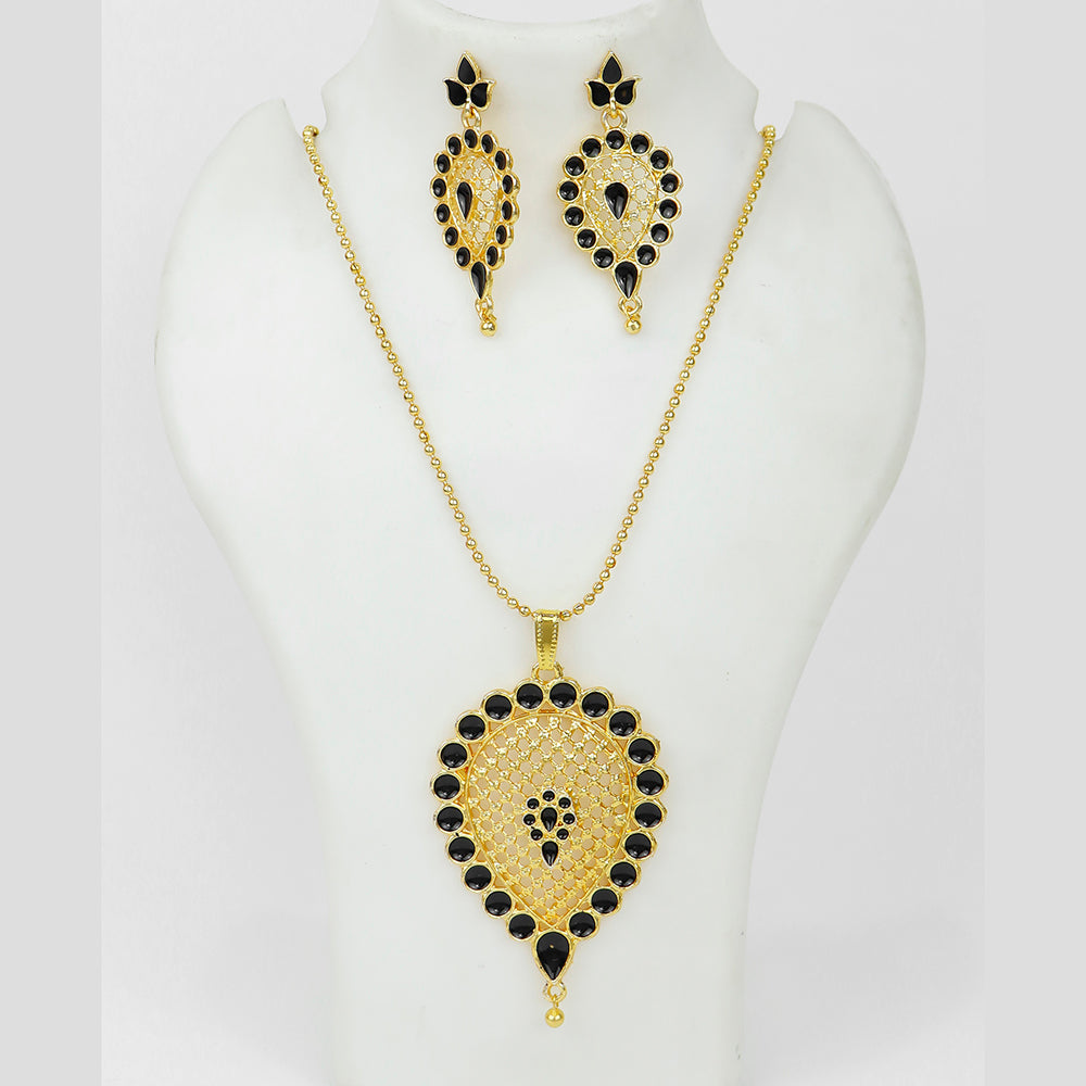 Mahavir Dye Gold Plated Meenakari Chain Pendent Set