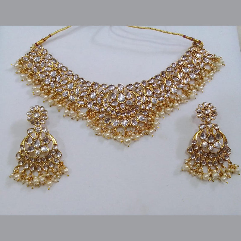 Midas Touch Gold Plated Kundan Stone Necklace Set