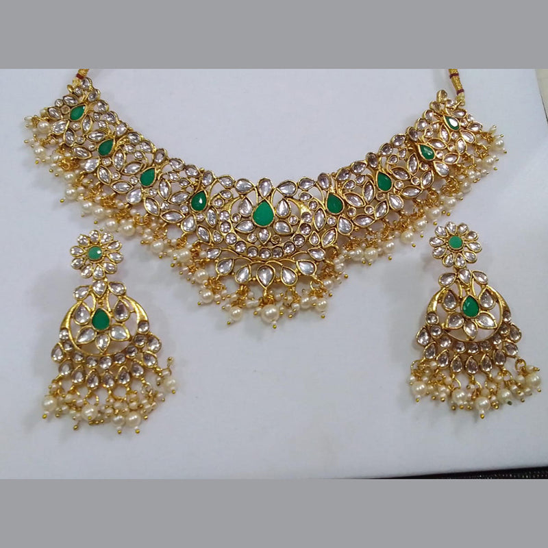 Midas Touch Gold Plated Kundan Stone Necklace Set