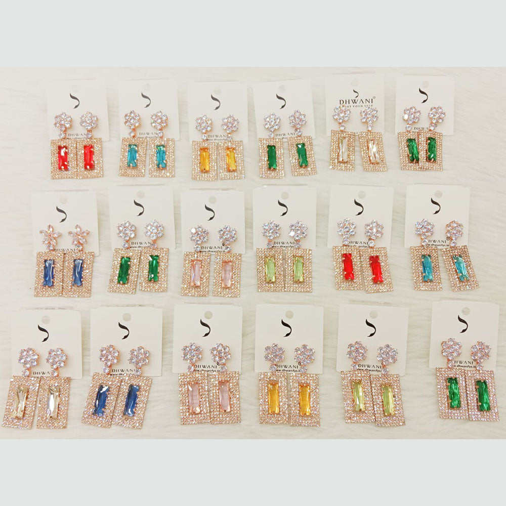 Dhwani Gold Plated Crystal Stone And Austrian Stone Dangler Earrings