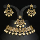 LALSO Designer LCT Mehendi Gold plated AD/Zircon Work Necklace Jewelry Set With Maangtika