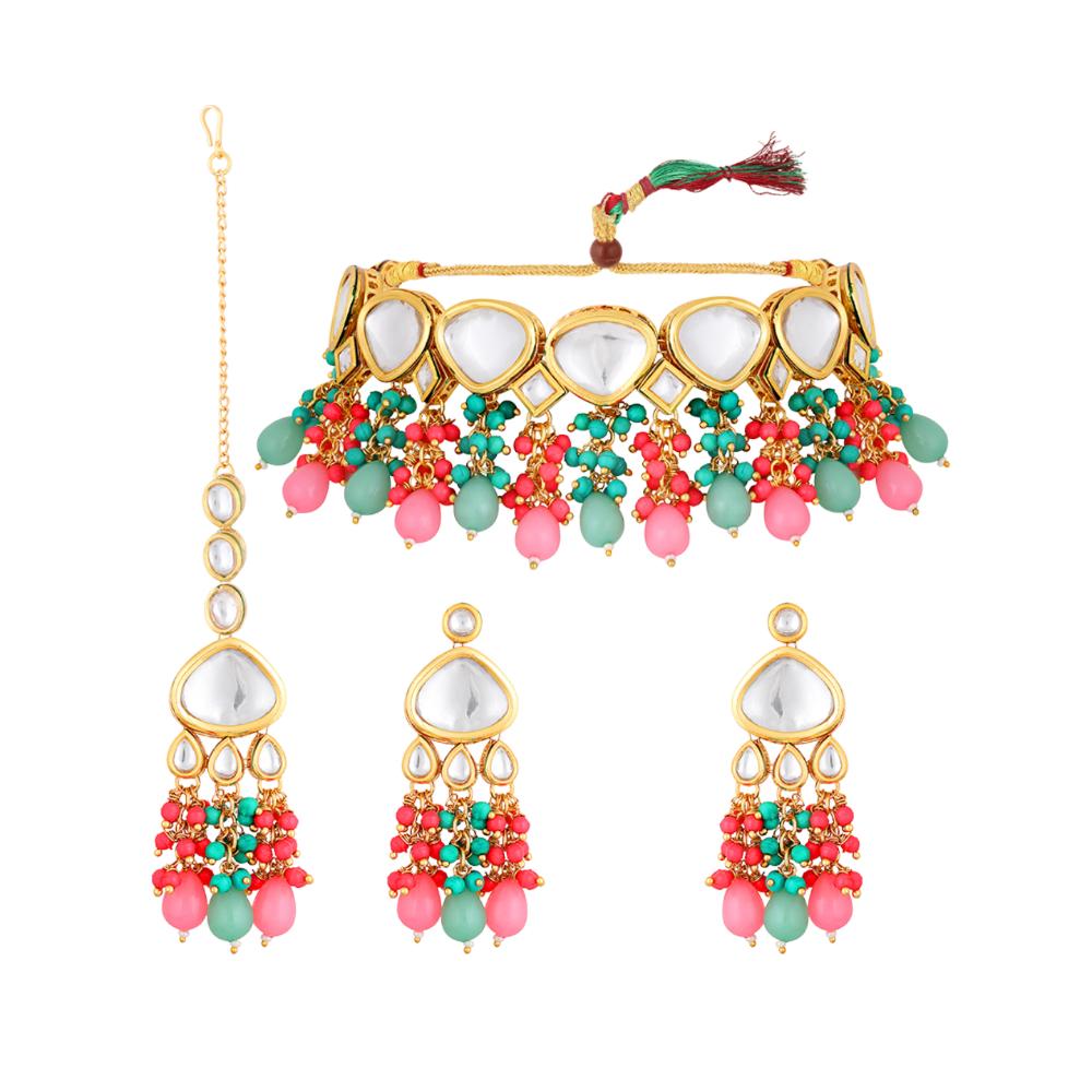 Asmitta Gold Plated Kundan Necklace Set