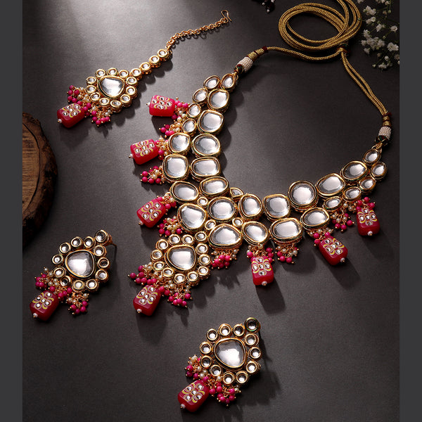 Asmitta Gold Plated Kundan Necklace Set