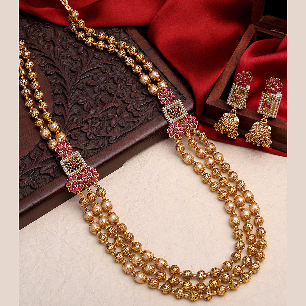 Asmitta Gold Plated Long Necklace Set