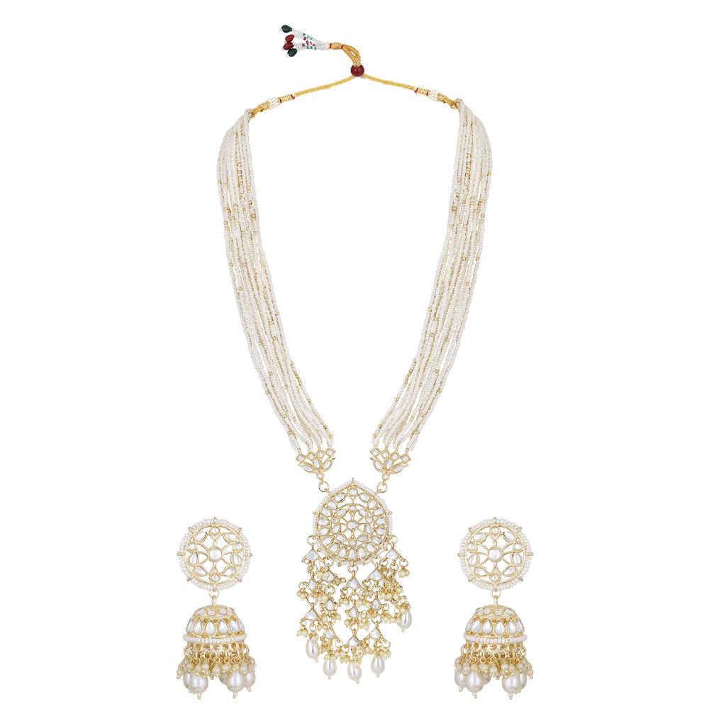 Asmitta Gold Plated Kundan Long Necklace Set