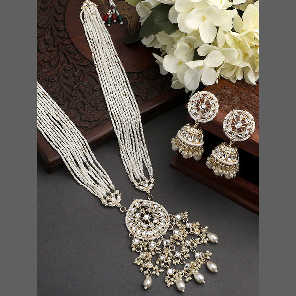 Asmitta Gold Plated Kundan Long Necklace Set