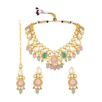 Asmitta Gold Plated Kundan Necklace Set