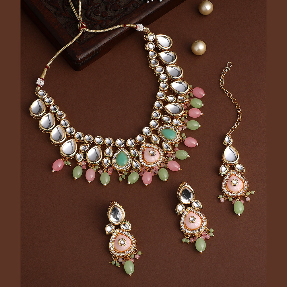 Asmitta Gold Plated Kundan Necklace Set