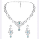 Asmitta Silver Plated AD Stone Necklace Set