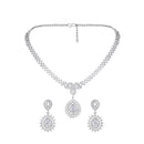 Asmitta Silver Plated AD Stone Necklace Set