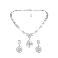 Asmitta Silver Plated AD Stone Necklace Set