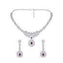 Asmitta Silver Plated AD Stone Necklace Set