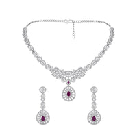 Asmitta Silver Plated AD Stone Necklace Set