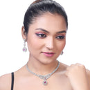 Asmitta Silver Plated AD Stone Necklace Set