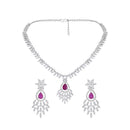 Asmitta Silver Plated AD Stone Necklace Set