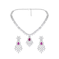 Asmitta Silver Plated AD Stone Necklace Set