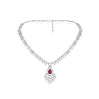 Asmitta Silver Plated AD Stone Necklace Set