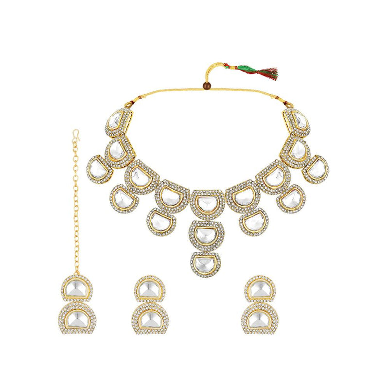 Asmitta Gold Plated Kundan Necklace Set