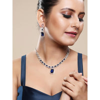 Asmitta Silver Plated AD Necklace Set