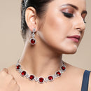 Asmitta Silver Plated AD Necklace Set