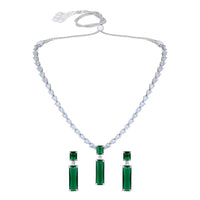 Asmitta Silver Plated AD Necklace Set