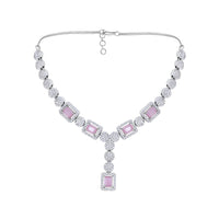 Asmitta Silver Plated AD Necklace Set