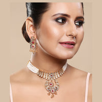 Asmitta Gold Plated  Kundan Necklace Set