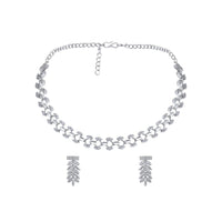 Asmitta Silver Plated AD Necklace Set