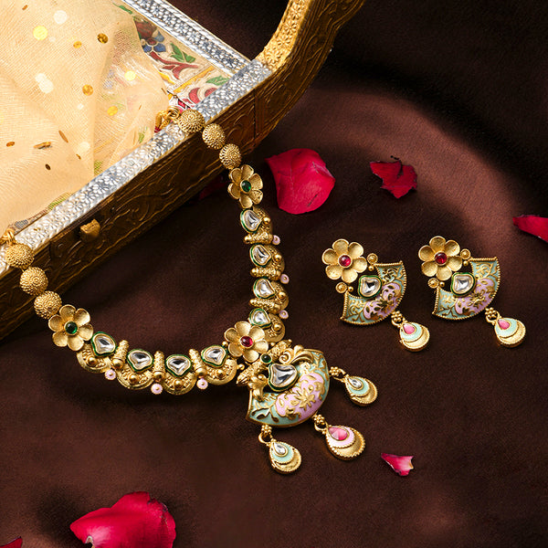 Asmitta Kundan And Meenakari Necklace Set